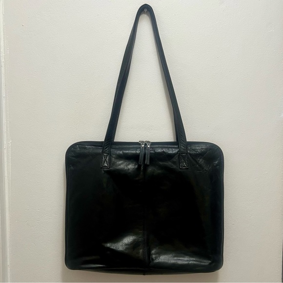 latico Handbags - SOLD~LATICO Black Soft Genuine Leather Laptop Briefcase Organizer Tote